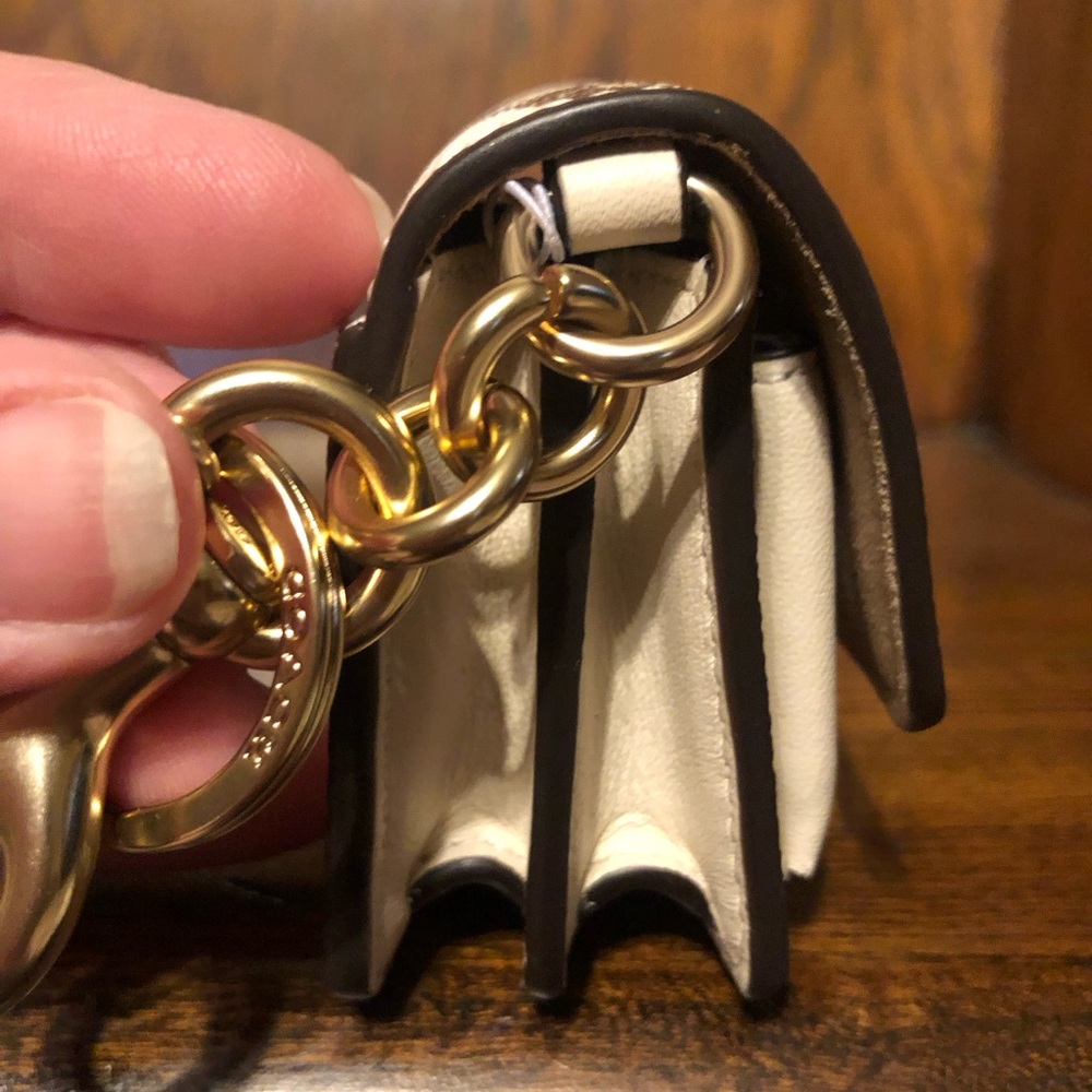 NWT-Coach-Mini Klare-Bag Charm/Keychain-Seashell 🐚 Print-Creamy White/Brown-$75 - Picture 4 of 13